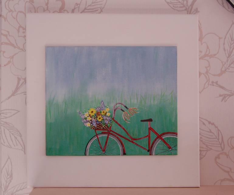 Original Fine Art Bicycle Painting by kenneth Marsden