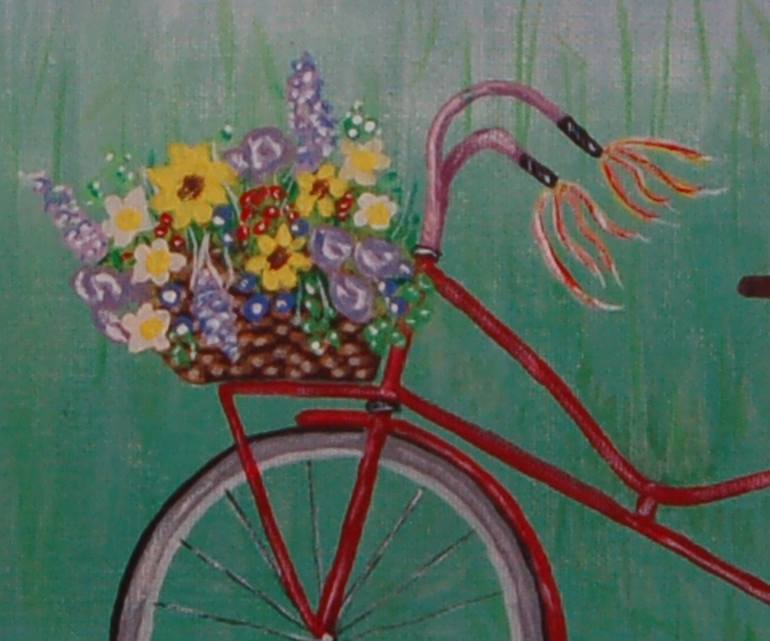Original Bicycle Painting by kenneth Marsden