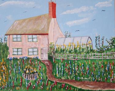 Original Fine Art Garden Paintings by kenneth Marsden