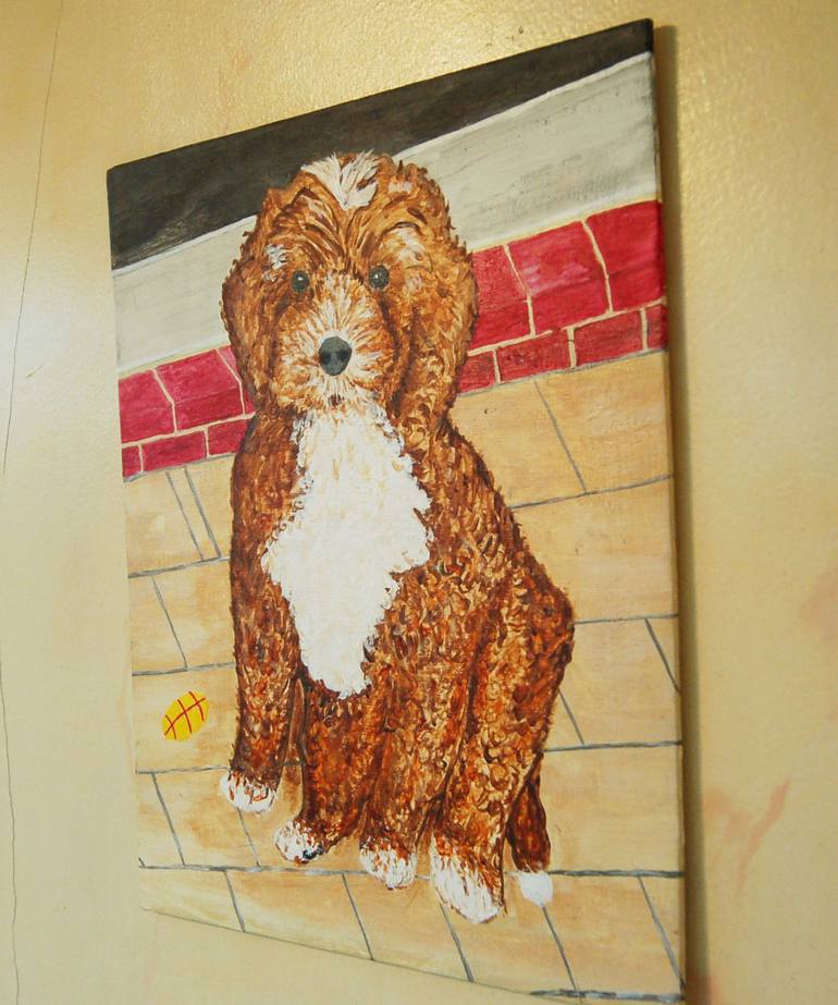 Original Figurative Dogs Painting by kenneth Marsden