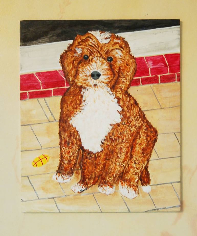 Original Dogs Painting by kenneth Marsden
