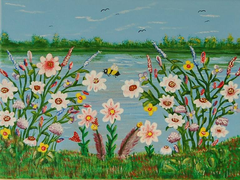 Original Art Deco Botanic Painting by Kenneth Marsden