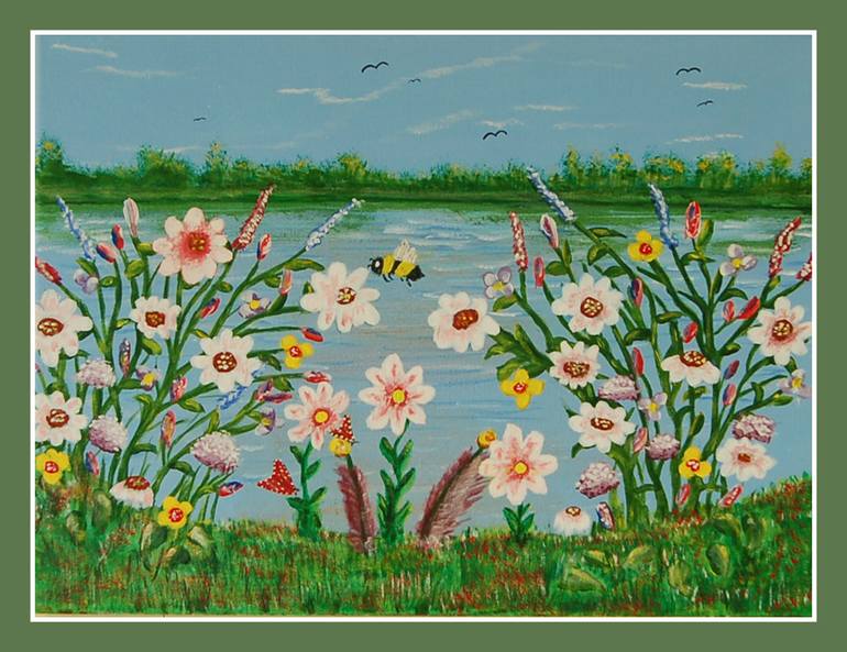 Original Art Deco Botanic Painting by Kenneth Marsden