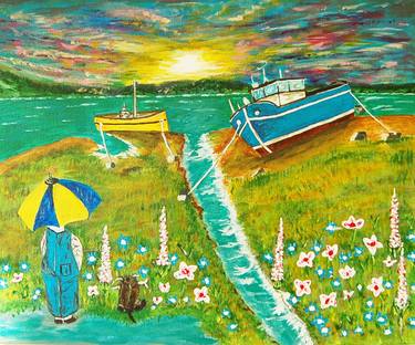 Print of Expressionism Boat Paintings by kenneth Marsden