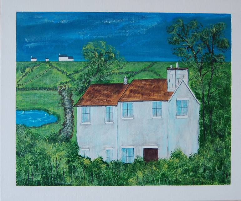 White cottage Painting by kenneth Marsden | Saatchi Art