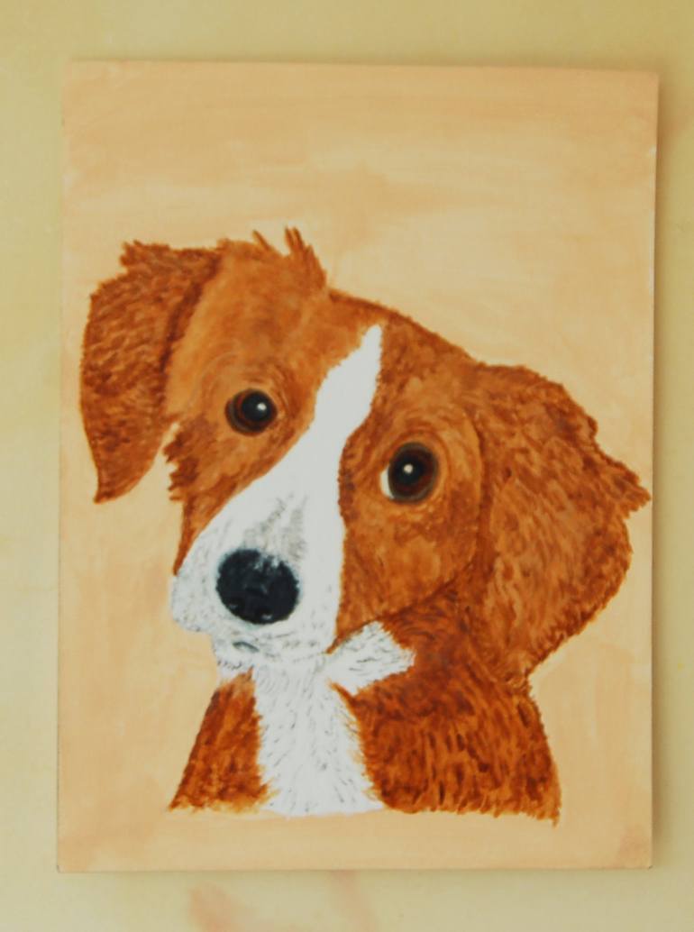 Original Modern Dogs Painting by kenneth Marsden