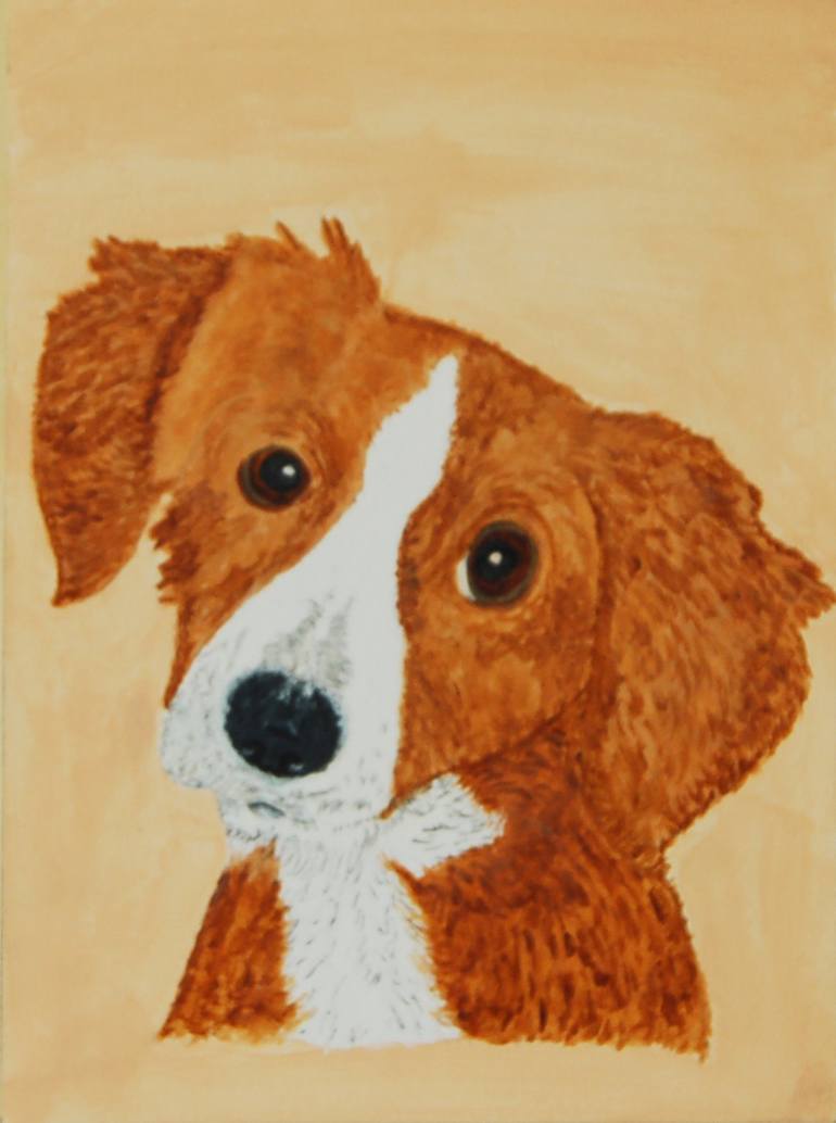Original Modern Dogs Painting by kenneth Marsden