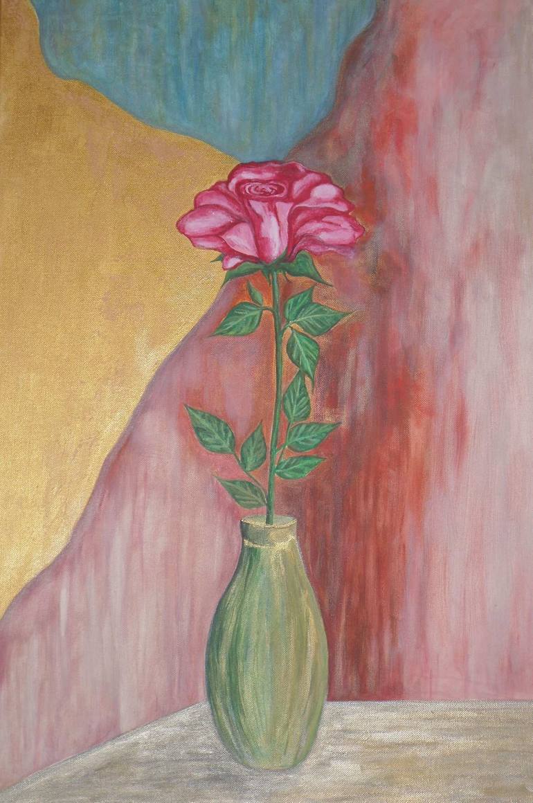 Rose in a vase Painting by Renata B | Saatchi Art