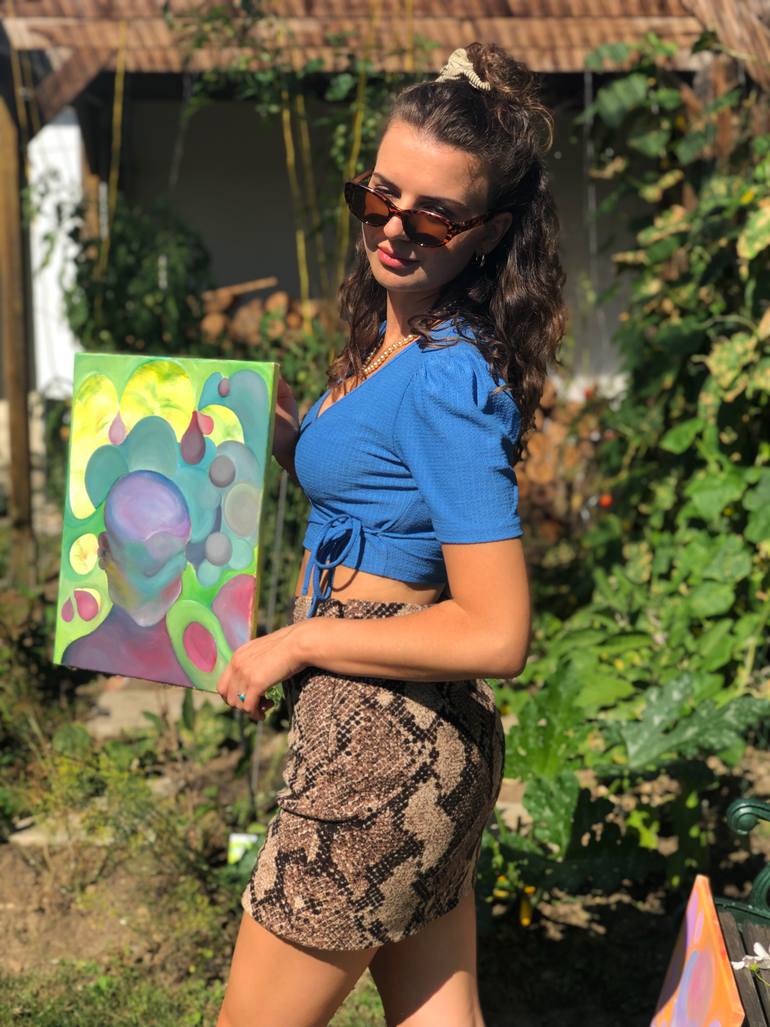 Original Abstract Expressionism Fantasy Painting by Anna Morell