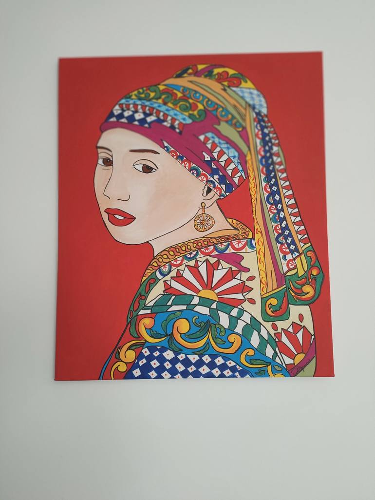 My red sicilian pop art Painting by Pamela Aguanno | Saatchi Art