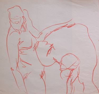Original Figurative Nude Drawings by River Lewis