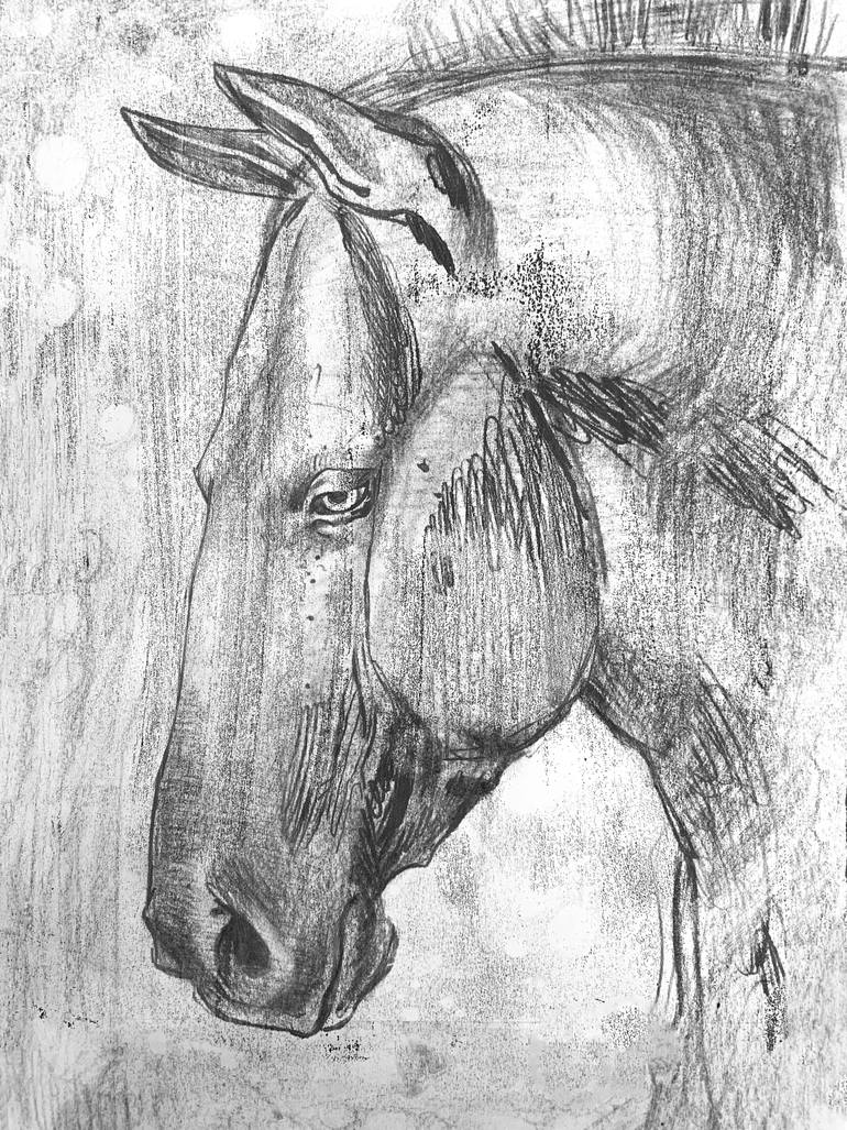 Original Conceptual Horse Drawing by Lampavbokue Severe