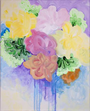 Original Abstract Expressionism Floral Paintings by NAT DIF