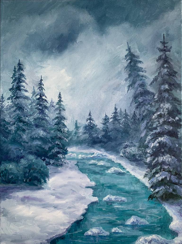 Original Impressionism Landscape Painting by Alondra D