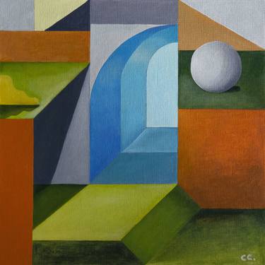 Original Cubism Garden Paintings by Rogelio Crisóstomo