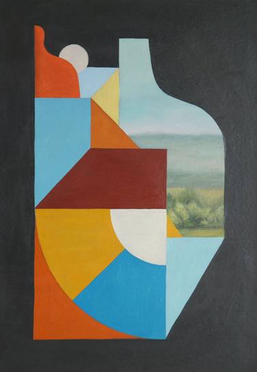 Original Cubism Abstract Paintings by Rogelio Crisóstomo