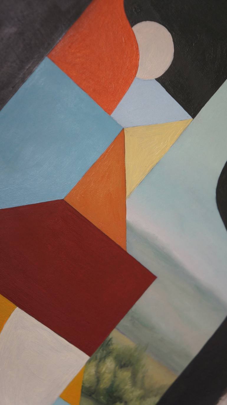 Original Cubism Abstract Painting by Rogelio Crisóstomo