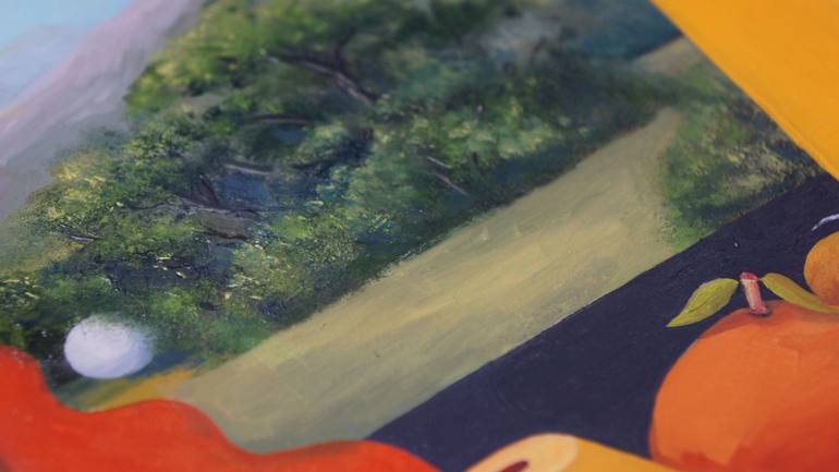 Original Abstract Landscape Painting by Rogelio Crisóstomo