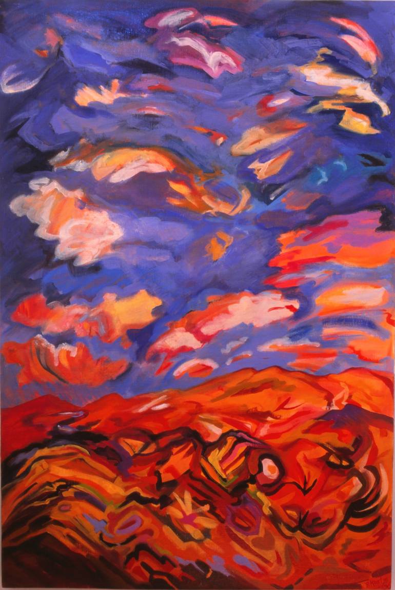 Sky Fire Painting by Patty Holton | Saatchi Art