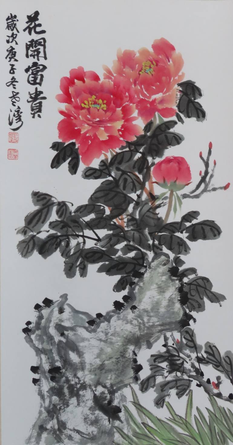 Floowers blooming Painting by Yesheng Wu | Saatchi Art