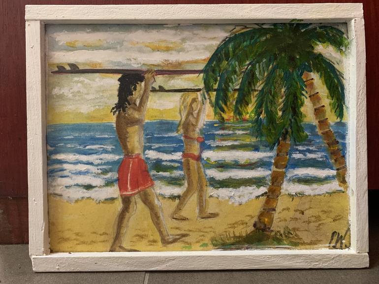 Original Fine Art Beach Painting by Peter Wright