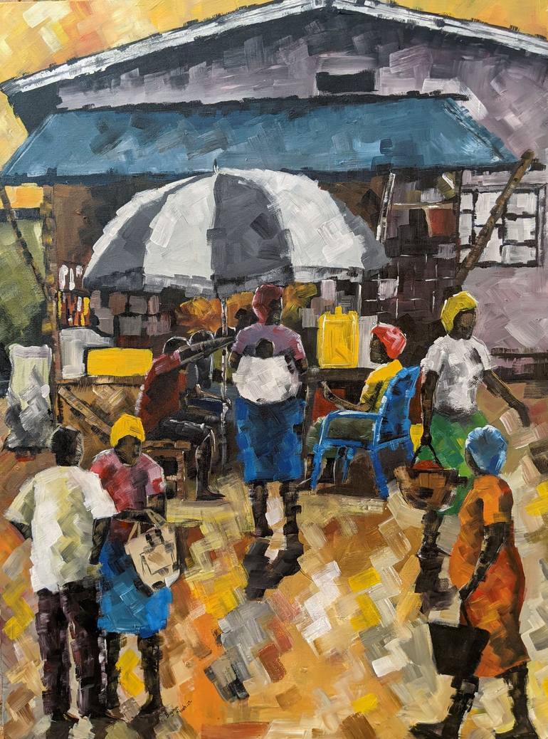 PAUSE CAFE Painting by Bugingo Noah | Saatchi Art