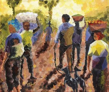 Print of Fine Art Rural life Paintings by Bugingo Noah