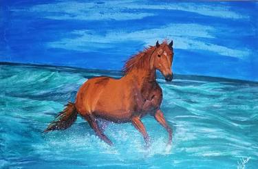 Horse on shore thumb