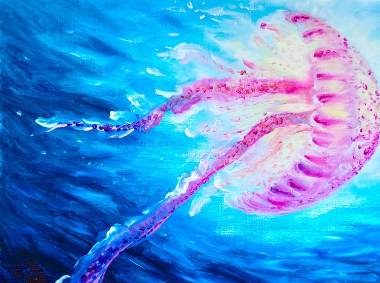 Original Abstract Expressionism Seascape Painting by Tatsiana Yelistratava