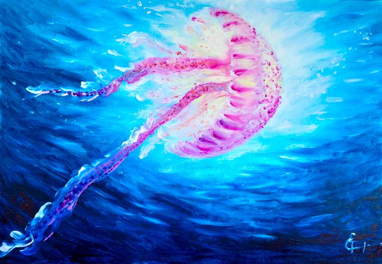 Original Abstract Expressionism Seascape Painting by Tatsiana Yelistratava