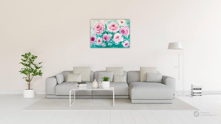 Original Abstract Floral Painting by Tatsiana Yelistratava