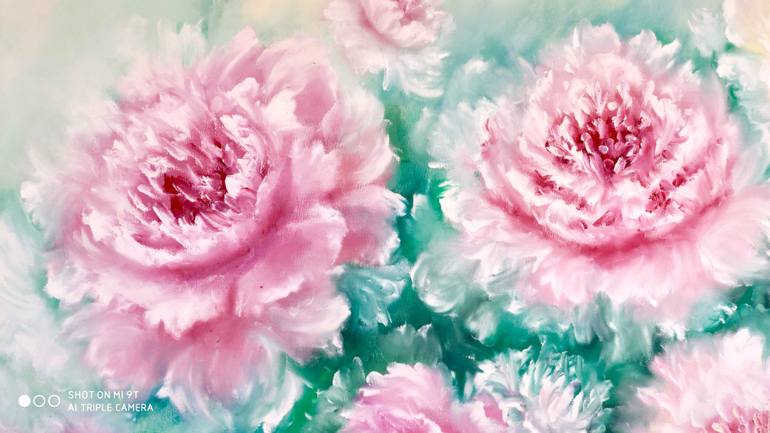 Original Abstract Floral Painting by Tatsiana Yelistratava