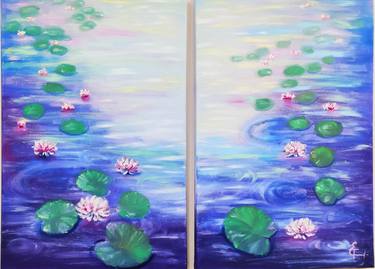 Water lily, awakening,part 1+2( fingertips painting technique) thumb