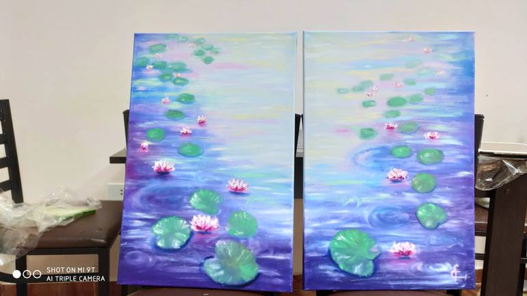 Original Abstract Floral Painting by Tatsiana Yelistratava