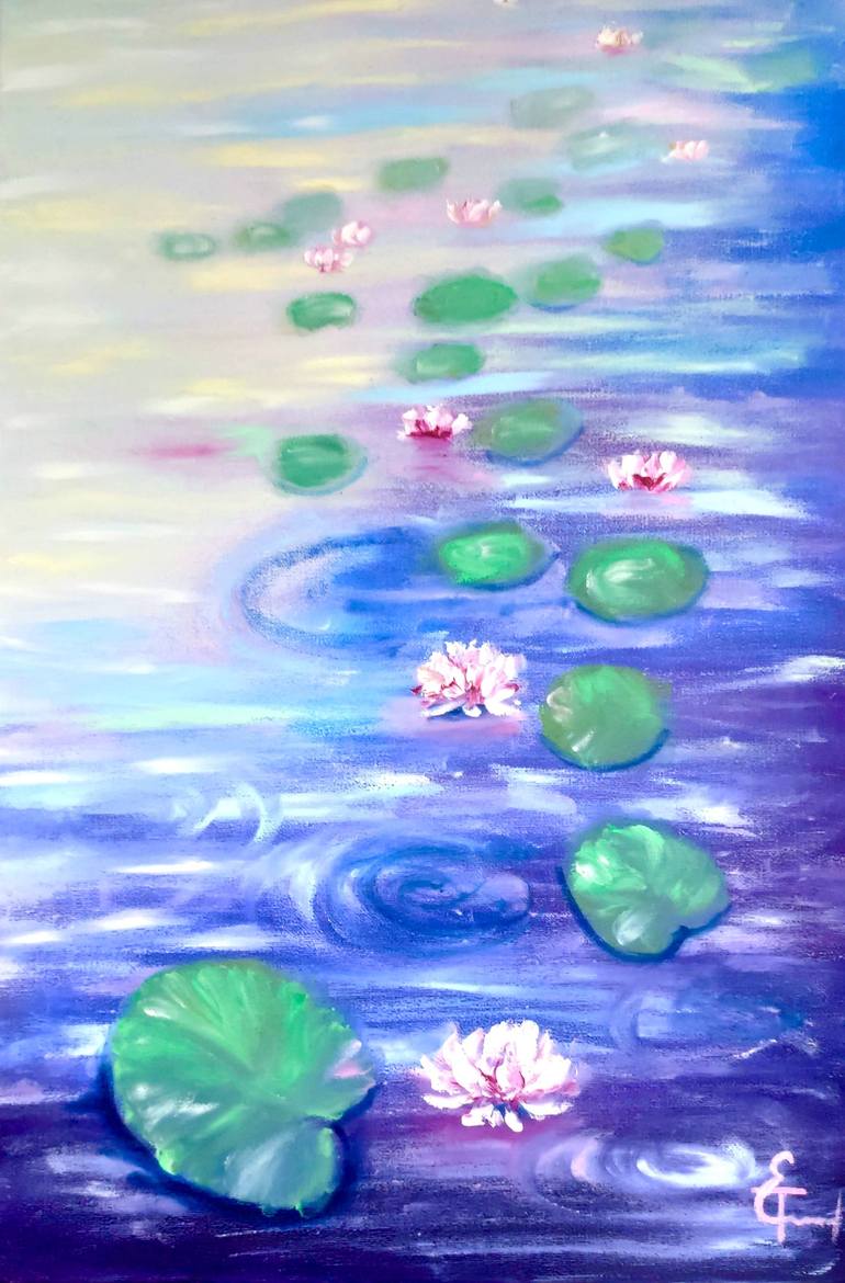 Original Abstract Floral Painting by Tatsiana Yelistratava