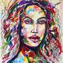 Collection Pop art Female portrait painting..