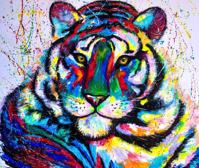 colorful tiger painting