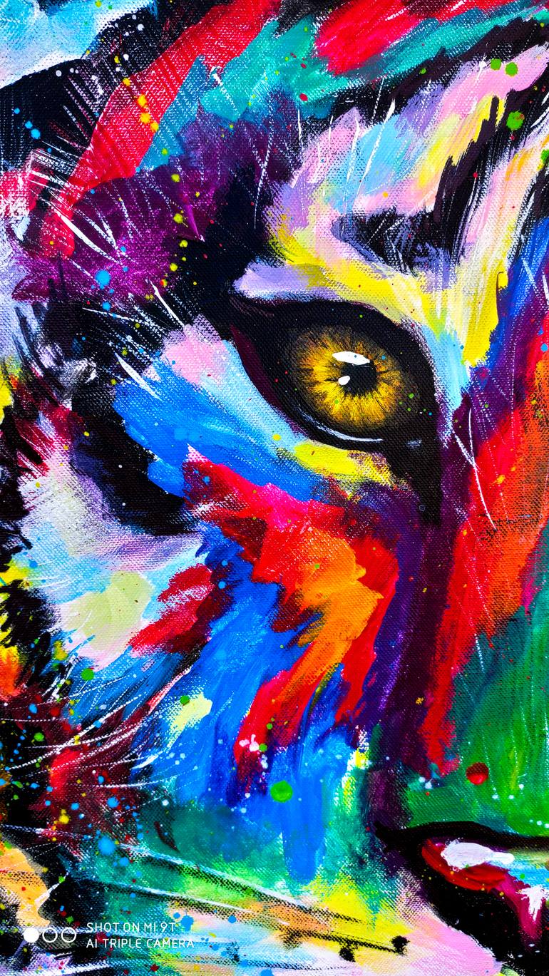 Original Abstract Expressionism Animal Painting by Tatsiana Yelistratava