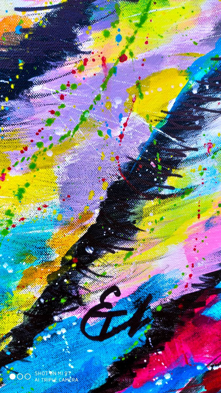 Original Abstract Expressionism Animal Painting by Tatsiana Yelistratava