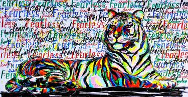 FEARLESS - print on art paper, tiger pop art , street art painting. Painting - Limited Edition of 10 thumb