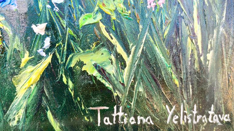 Original Abstract Floral Painting by Tatsiana Yelistratava