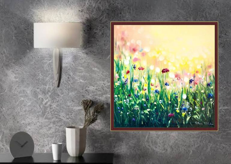 Original Abstract Floral Painting by Tatsiana Yelistratava
