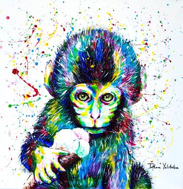 LMOP707 The gorilla monkey portrait animals hand paint art oil painting canvas 