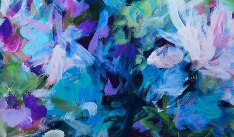 Original Abstract Floral Painting by Tatsiana Yelistratava