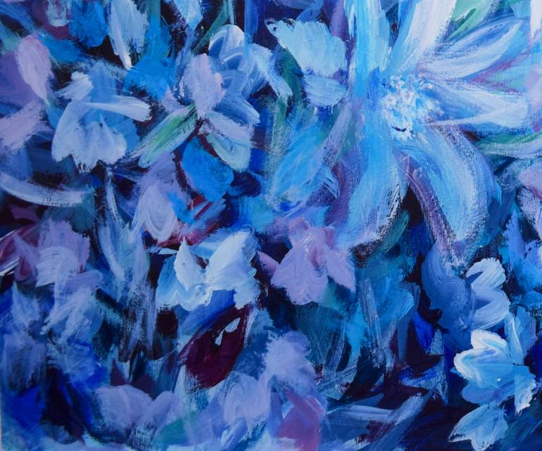 Original Abstract Floral Painting by Tatsiana Yelistratava