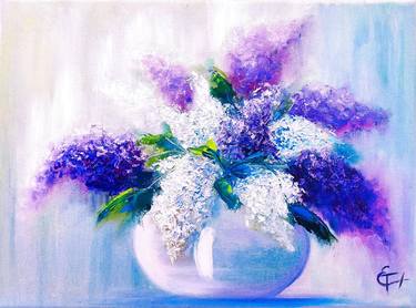 Original Abstract Floral Paintings by Tatsiana Yelistratava