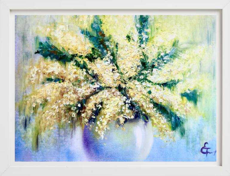 Original Abstract Floral Painting by Tatsiana Yelistratava