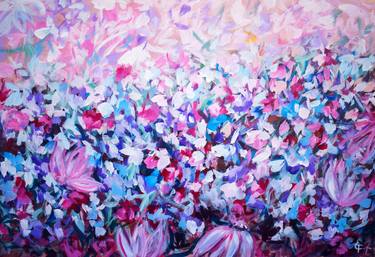 Original Abstract Expressionism Floral Paintings by Tatsiana Yelistratava
