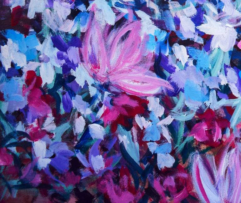 Original Abstract Expressionism Floral Painting by Tatsiana Yelistratava