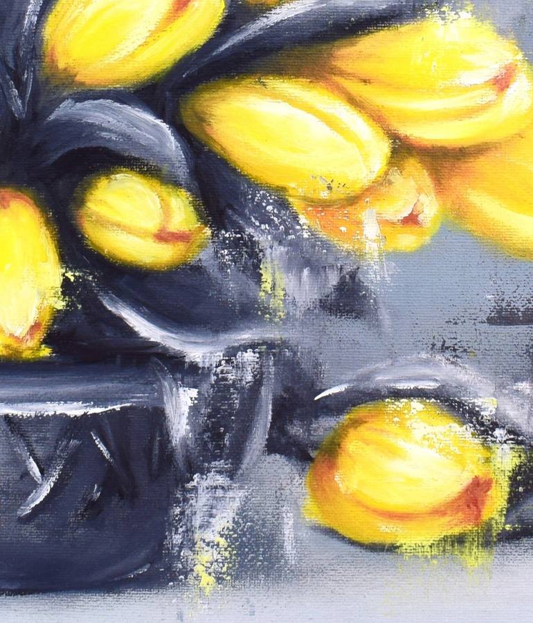 Original Abstract Expressionism Floral Painting by Tatsiana Yelistratava